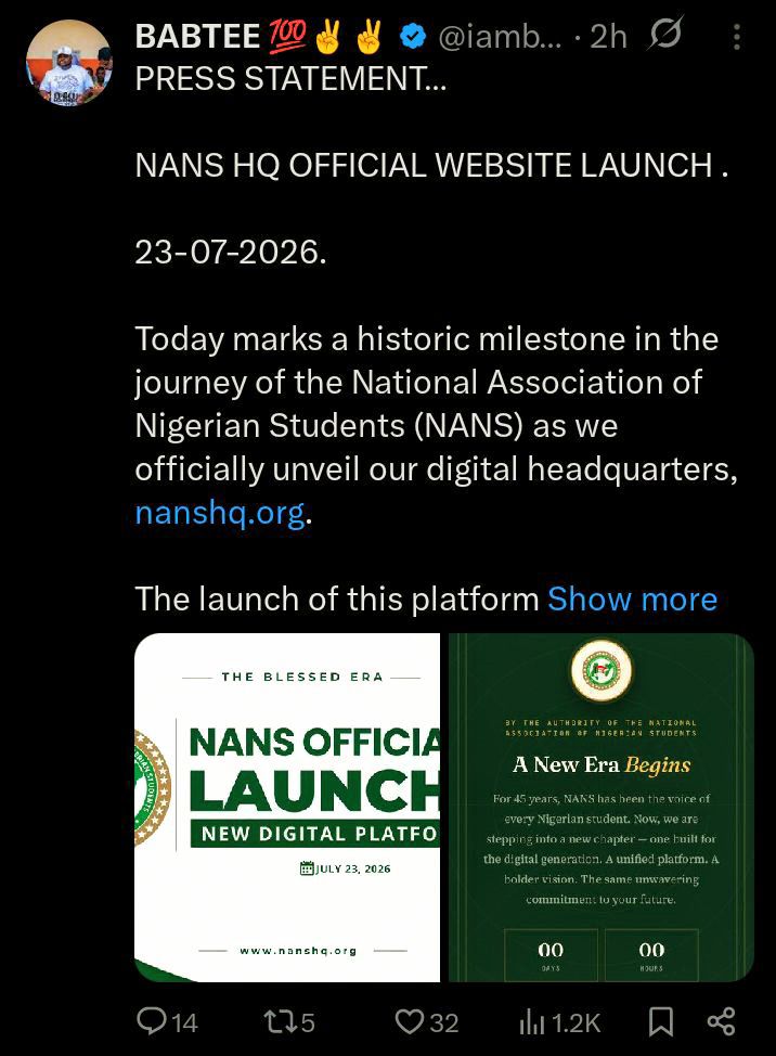NANS Launches Official Website to Improve Communication With Nigerian Students 2 img 20260723 2210557E26198461868374359831