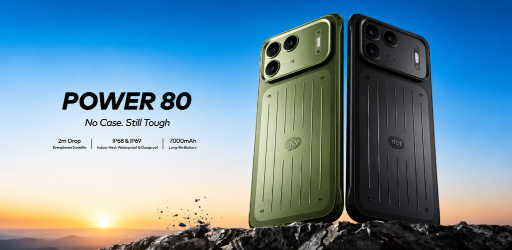 itel Power 80 Review: A Durable Budget Smartphone Built for Everyday Nigerians 1 wide product advertisement scene a clean high re7425772938657157111